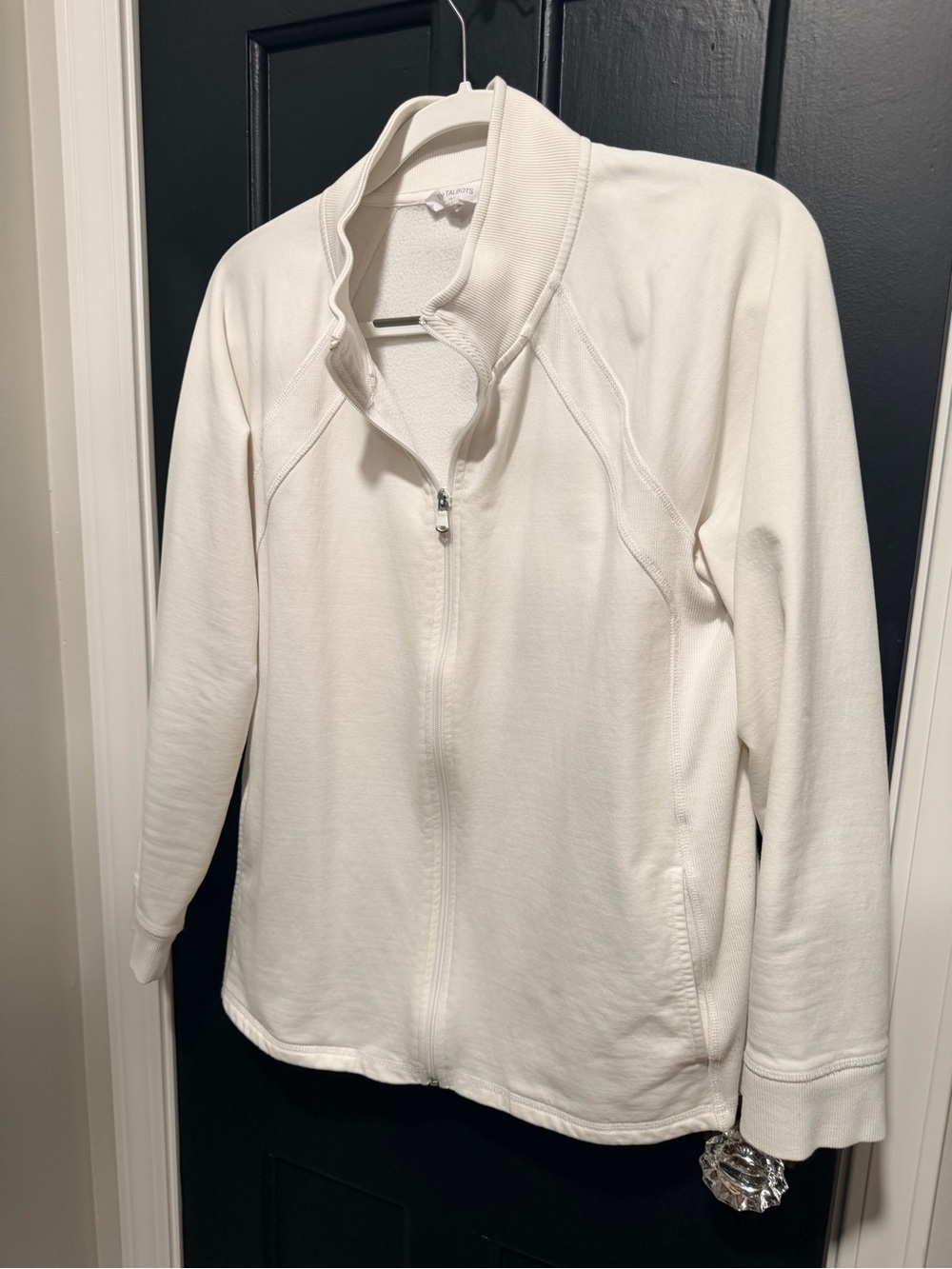 Talbots White Full-Zip Utility Jacket